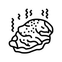 meat rotten food line icon vector. meat rotten food sign. isolated contour symbol black illustration