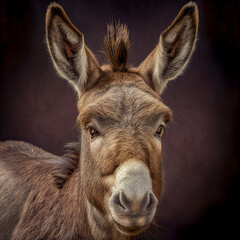 portrait of a donkey generative ai illustration