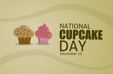 national cupcake day December 15 vector illustration, suitable for web banner poster or card