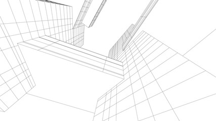 Abstract architecture vector 3d illustration