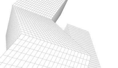 Fototapeta premium Abstract architecture vector 3d illustration
