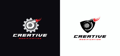 Car modification logo template vector, speed, turbo,fast engine Design Template.