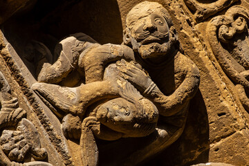 Church of Santa María la Mayor south portal, Romanesque church, Cinco Villas, Aragon, Spain