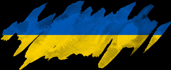 Abstract symbol of the flag Ukraine on a black background