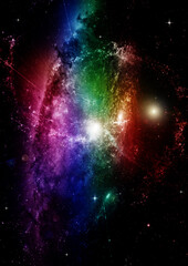 galaxy in a free space. 3D rendering