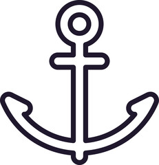 Anchor line icon on white background