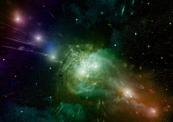 galaxy in a free space. 3D rendering