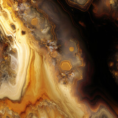 Onyx background with abstract golden veins.