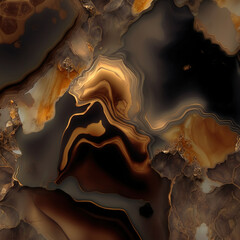 Onyx background with abstract golden veins.