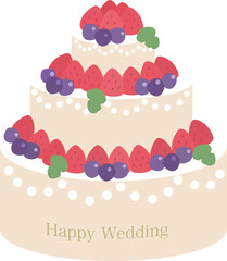 これはウェディングケーキのイラストです。