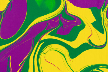 Yellow green purple fluid art, abstract creative trend background. Dynamic lines, movement, burst of emotions, passion, freedom. Form of presentation of websites, booklets, leaflets, business cards