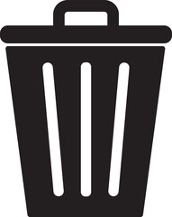 bin, garbage, isolated, black and white vector