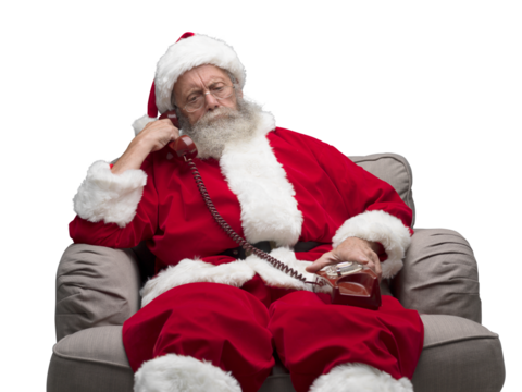 Santa Claus on the phone