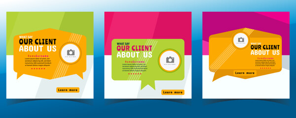 Modern and creative Client testimonials or customer feedback social media post web banner template