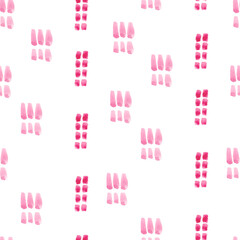 Watercolor seamless spots and lines, pattern. Seamless watercolor pattern. Simple geometric lines. Blue and white colors. Print for textiles. Rough edges.