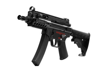 MP5 rail system assault rifle weapon gun isolated on white background
