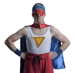 PNG file no background Funny superhero wearing a sleep mask