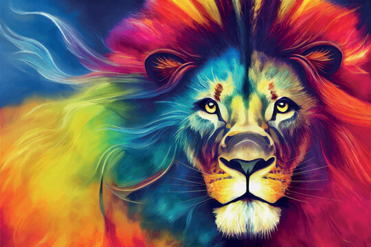 Artistic Lion King Colorful 8K Wallpaper - Best Wallpapers