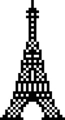 Eiffel Tower Pixel art vector illustration.
