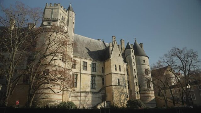 Old castle building in French Countryside (4k 30p Slow Motion)