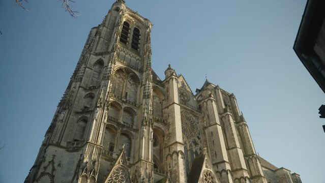 Bourges Cathedral in small french village (4k 30p Slow Motion)