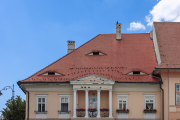 These Sibiu Eyes narrow windows are slit into shingles, with dark openings at their center to ventilate attics with meat, cheese, grain were stored, without letting sunlight through, Sibiu, Romania