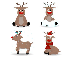 set of christmas reindeer