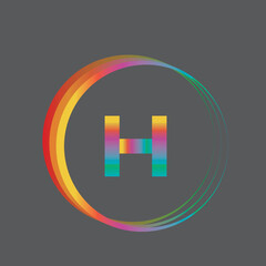 Obraz premium logo for company letter H modern ring