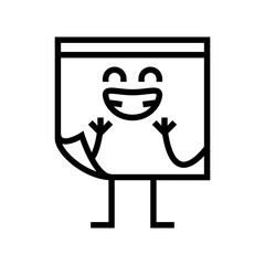 note sticker school character line icon vector. note sticker school character sign. isolated contour symbol black illustration