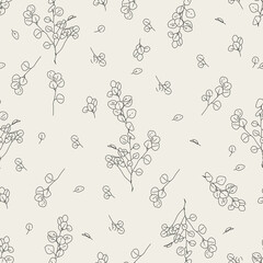 herbs floral eucalyptus vector seamless pattern design