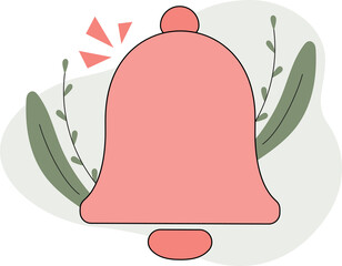 Bell notification icon. Alarm notification concept. Modern flat cartoon style. Handbell business splash effect concept. Illustration