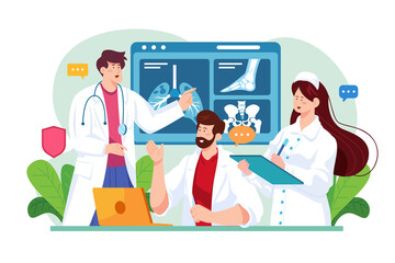 Medical Team Discussion Illustration concept on white background