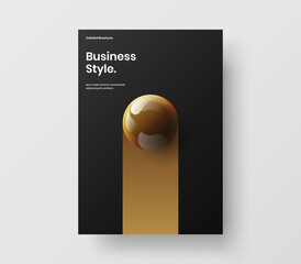Simple 3D balls corporate identity template. Modern pamphlet A4 vector design concept.