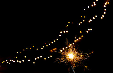 Den Helder, Netherlands. November 2022. Stars on a black background with bokeh.