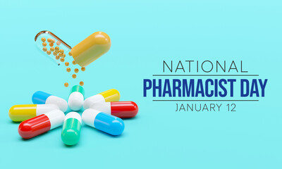 National Pharmacist day is observed every year on 12 January, The day focuses on the importance of pharmacists, and it honors how much they impact our health and well-being. 3D Rendering