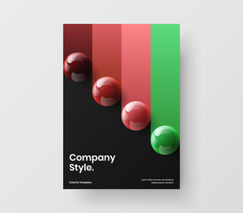 Colorful cover vector design illustration. Geometric 3D spheres corporate identity template.