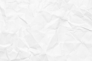 Grunge wrinkled white color paper textured background with copy space