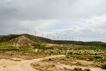 spanish landscape view of european countryside rural area in castilla y leon burgos spain.