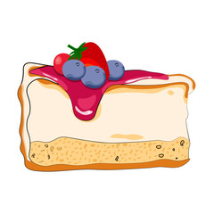 Slice of Delicious cake. Dessert vector illustration design