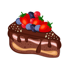 Slice of Delicious cake. Dessert vector illustration design