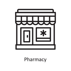 Pharmacy Vector Outline Icon Design illustration. Medical Symbol on White background EPS 10 File