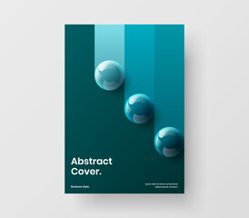 Geometric 3D balls booklet template. Amazing leaflet vector design concept.
