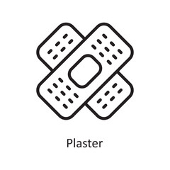 Plaster Vector Outline Icon Design illustration. Medical Symbol on White background EPS 10 File