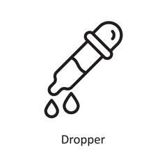 Dropper Vector Outline Icon Design illustration. Medical Symbol on White background EPS 10 File
