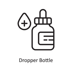 Dropper Bottle Vector Outline Icon Design illustration. Medical Symbol on White background EPS 10 File