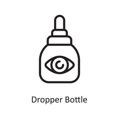 Dropper Bottle Vector Outline Icon Design illustration. Medical Symbol on White background EPS 10 File