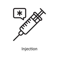 Injection Vector Outline Icon Design illustration. Medical Symbol on White background EPS 10 File