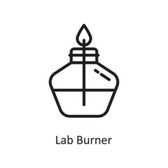 Lab Burner Vector Outline Icon Design illustration. Medical Symbol on White background EPS 10 File