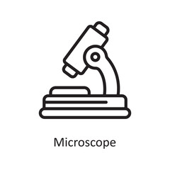 Microscope  Vector Outline Icon Design illustration. Medical Symbol on White background EPS 10 File
