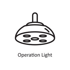 Operation Light Vector Outline Icon Design illustration. Medical Symbol on White background EPS 10 File